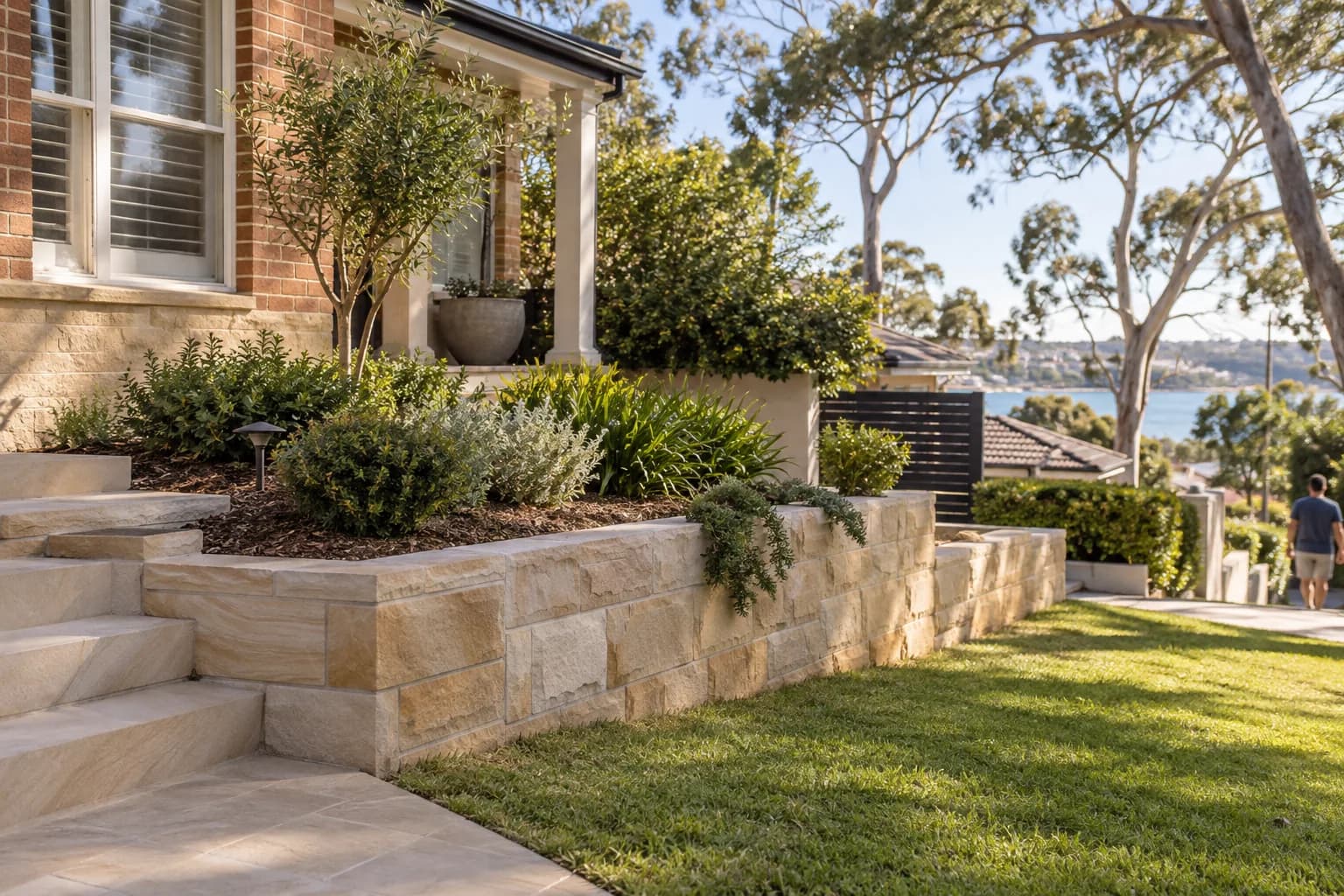 Illustrative residential retaining wall setting in Sydney